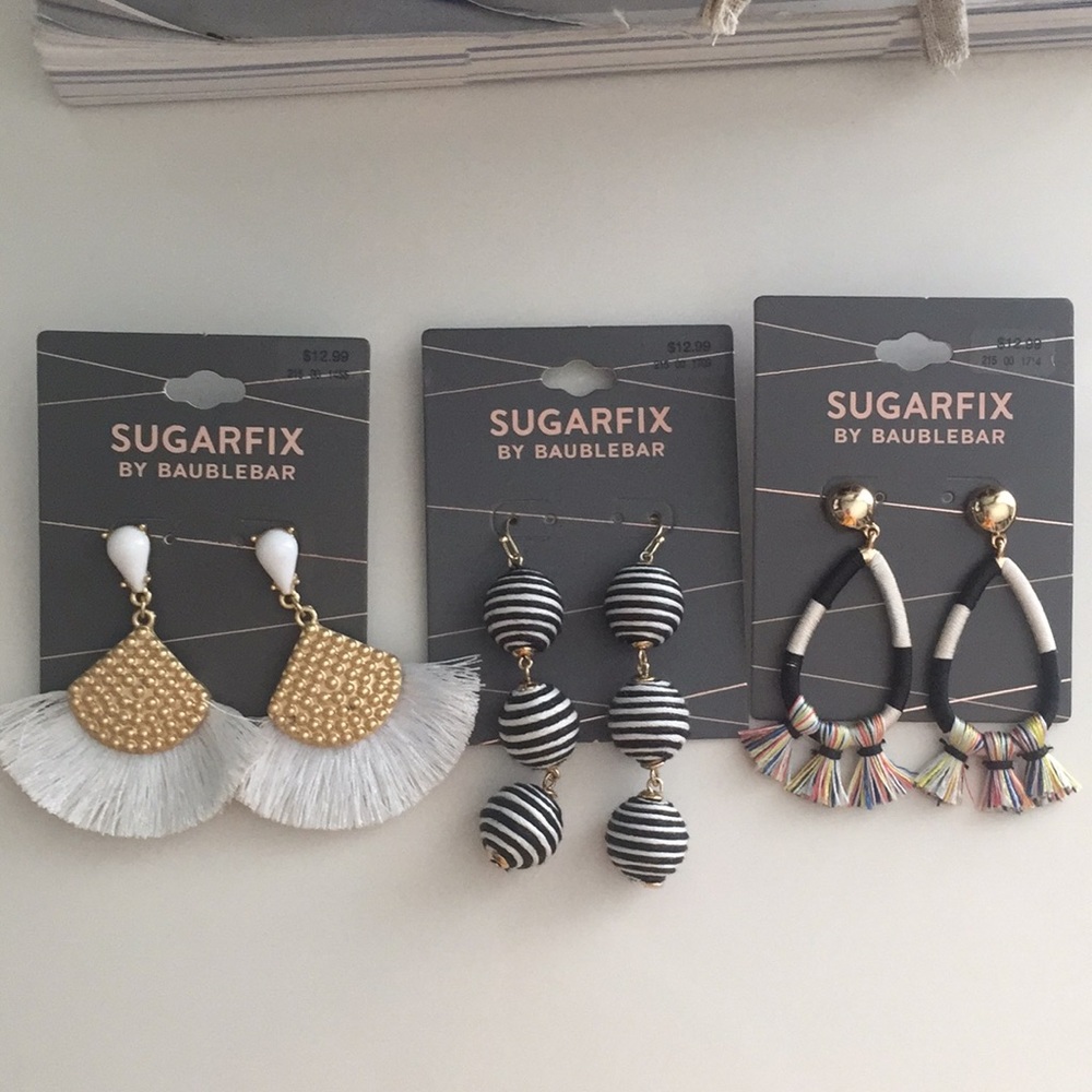 3 Sugarfix earrings included in price